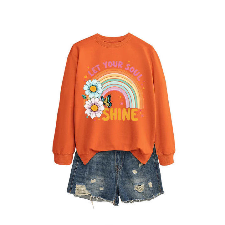 Sweatshirt pour femmes avec dégradé coloré et design graphique floral Chic & Stil