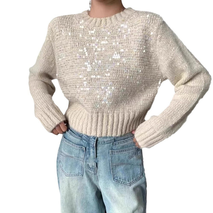 Sparkling knit sweater for women with texture and loose fit Lune London