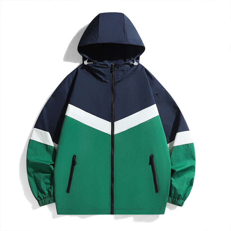 Lightweight transition jacket for men with adjustable hood system and breathable inserts Lune London