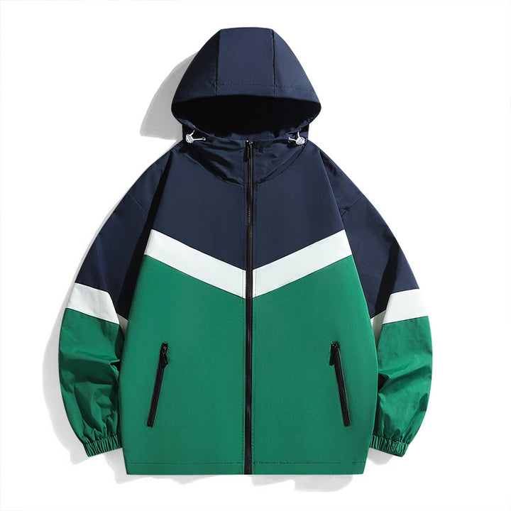 Lightweight transition jacket for men with adjustable hood system and breathable inserts Lune London
