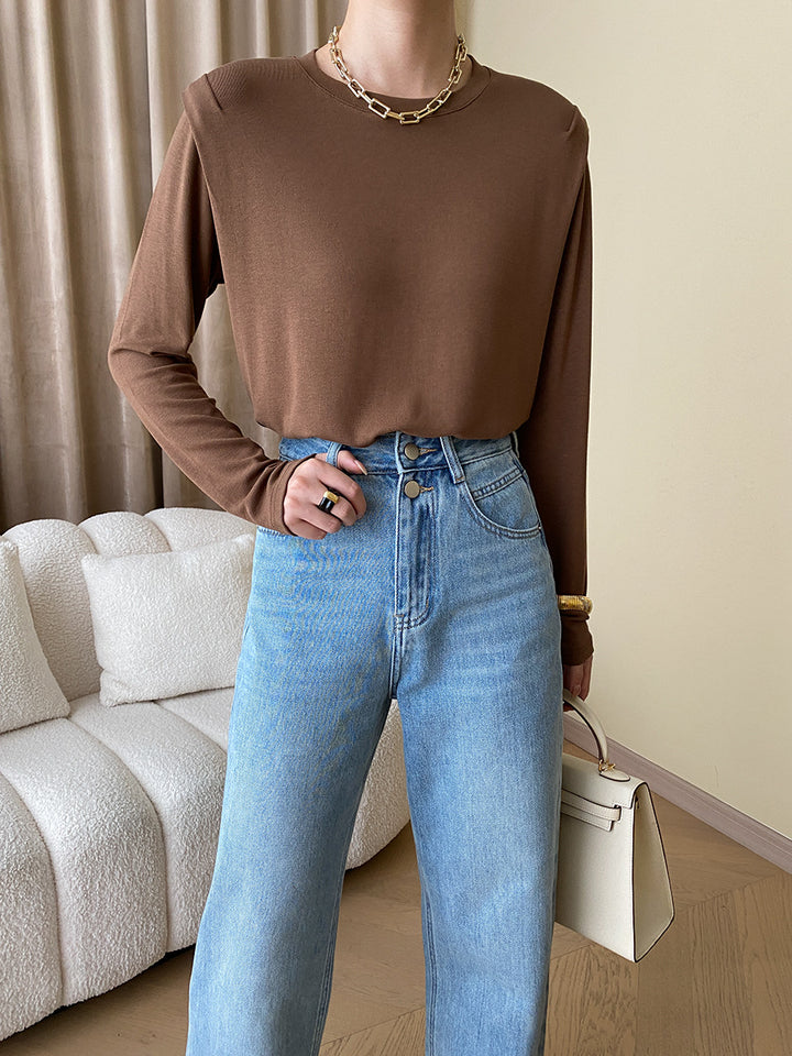 Women's Sporty Long Sleeve Shirt with Elegant Cut Chic & Stil