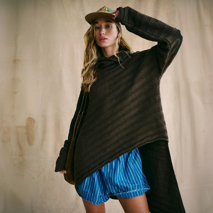 Oversized knit sweater for women with asymmetric cut Lune London