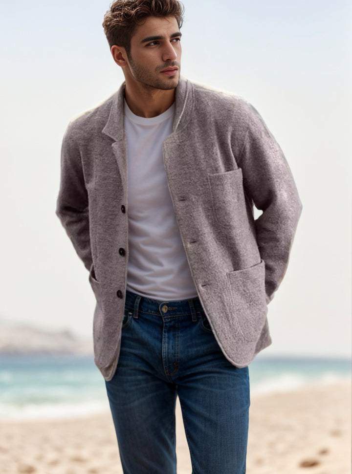 Casual wool jacket for men with practical pockets and button closure Lune London