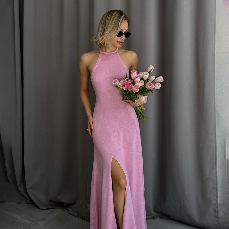 Lune London high neck backless maxi dress for women