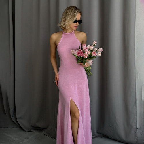 Lune London high neck backless maxi dress for women