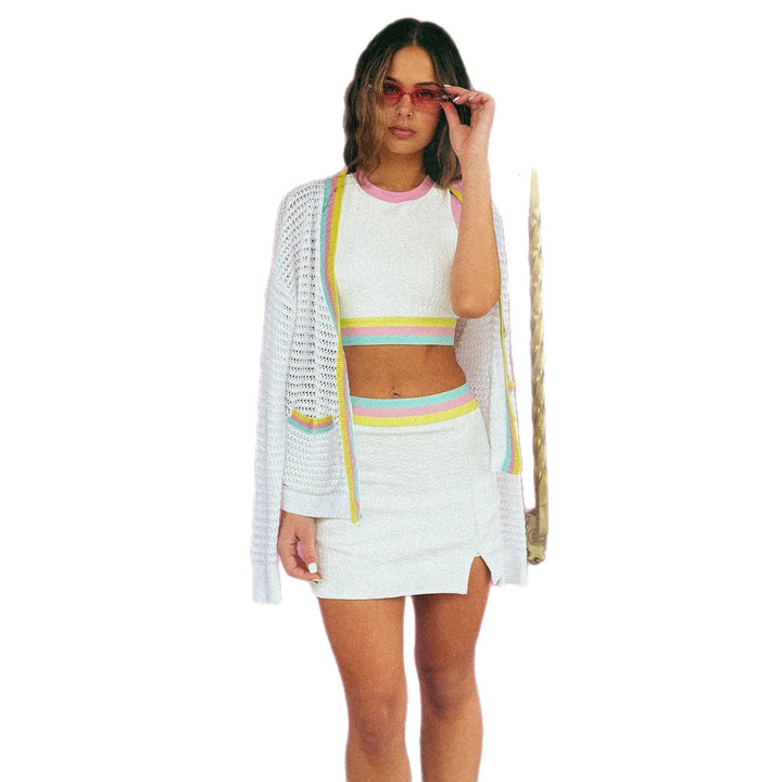 Lune London women's mini skirt and sporty crop top set
