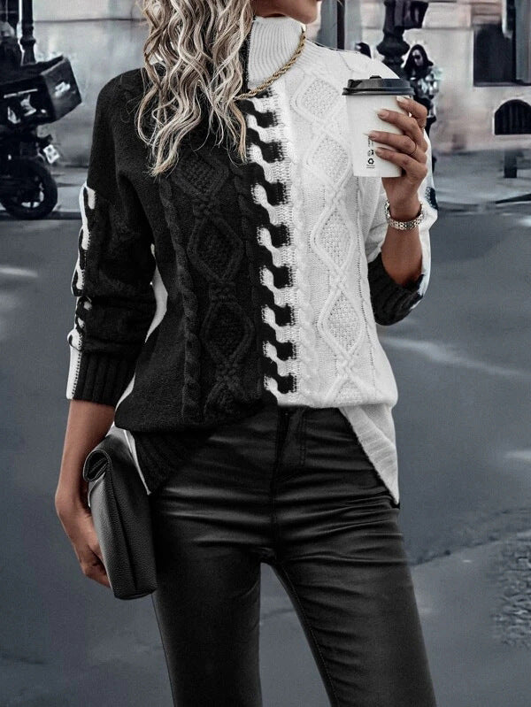 Womens sweater with modern block design Lune London