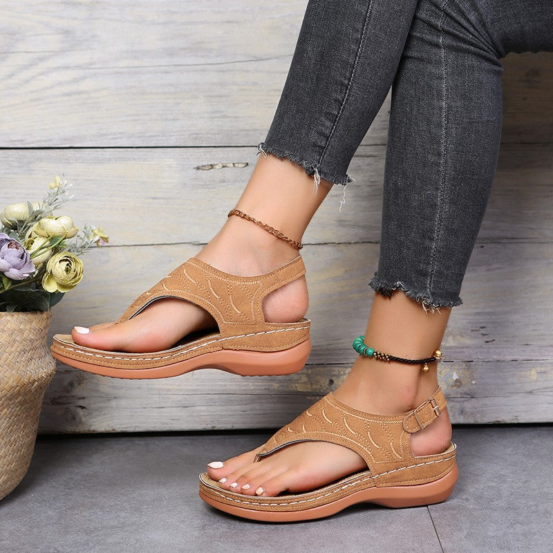Adjustable comfort ladies toe separator sandals Lune London