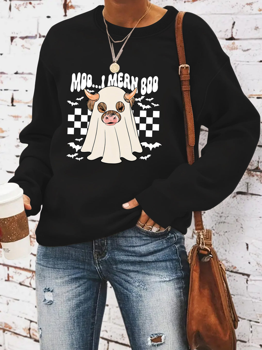 Sweatshirt pour femmes au design joyeux d'Halloween Chic & Stil