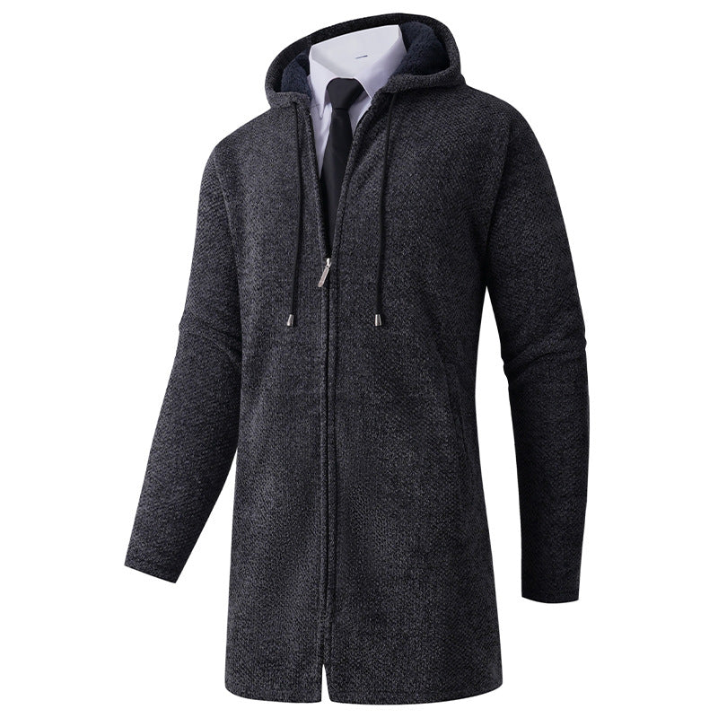 Casual hoodie jacket for men with exposed zipper and practical hood Lune London