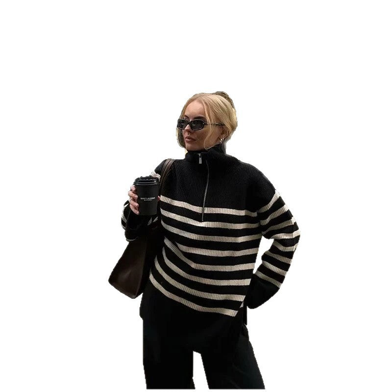 Lune London knitted sweater for women with high collar