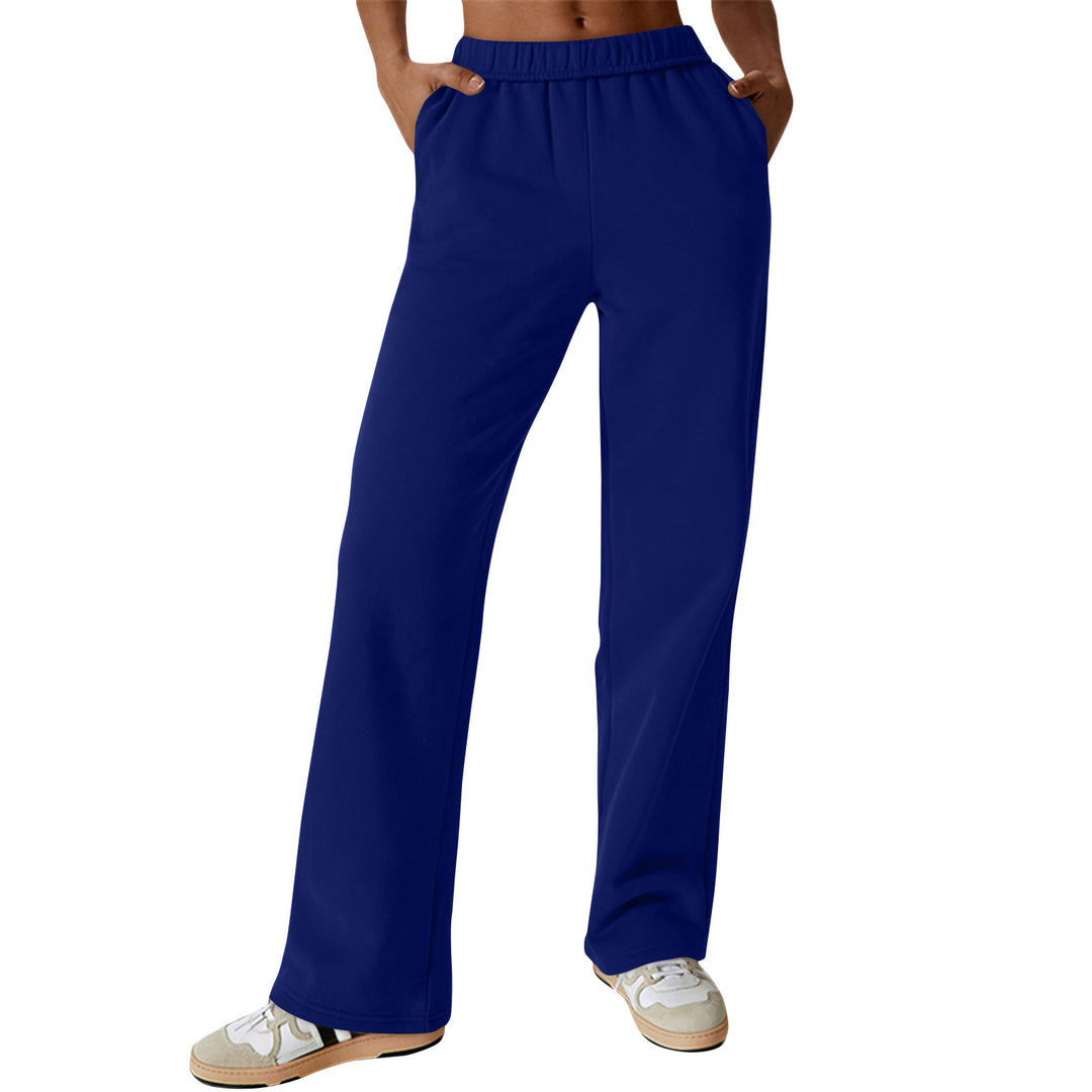 Women comfortable leisure pants with elastic waistband and practical side pockets Chic & Stil