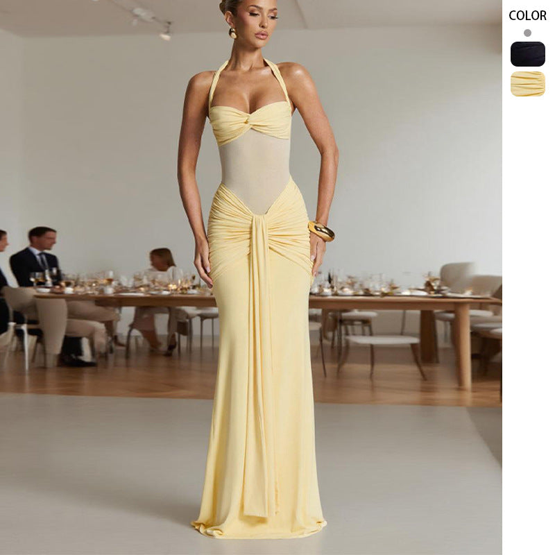 Premium Maxi Dress for Women with Seductive Wrap Design and Elegant Chic & Stylish Gathered Detail