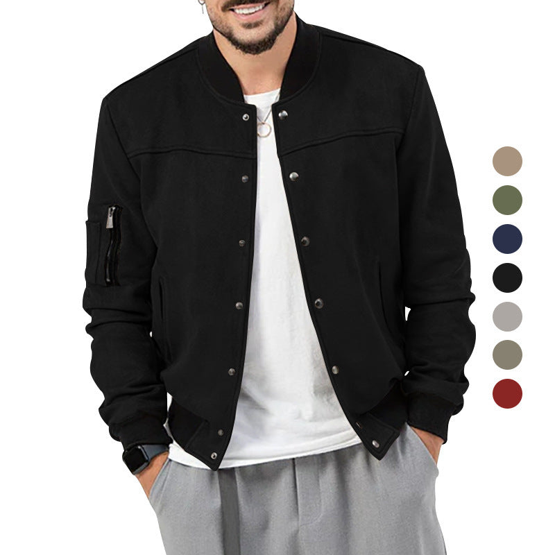 Trendy bomber jacket for men with practical zip pockets and elastic cuffs Lune London
