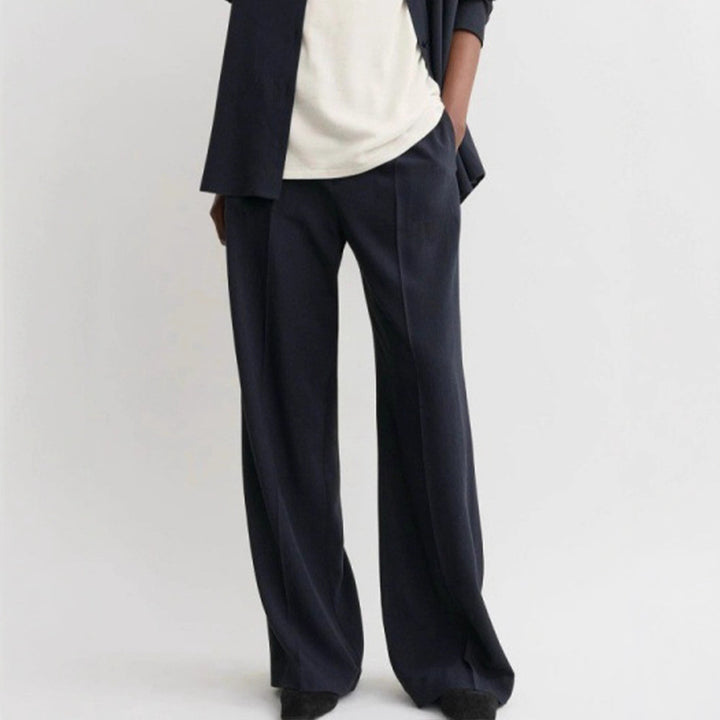 Pantalons en chiffon à coupe large pour femmes avec taille élastique Chic & Stil