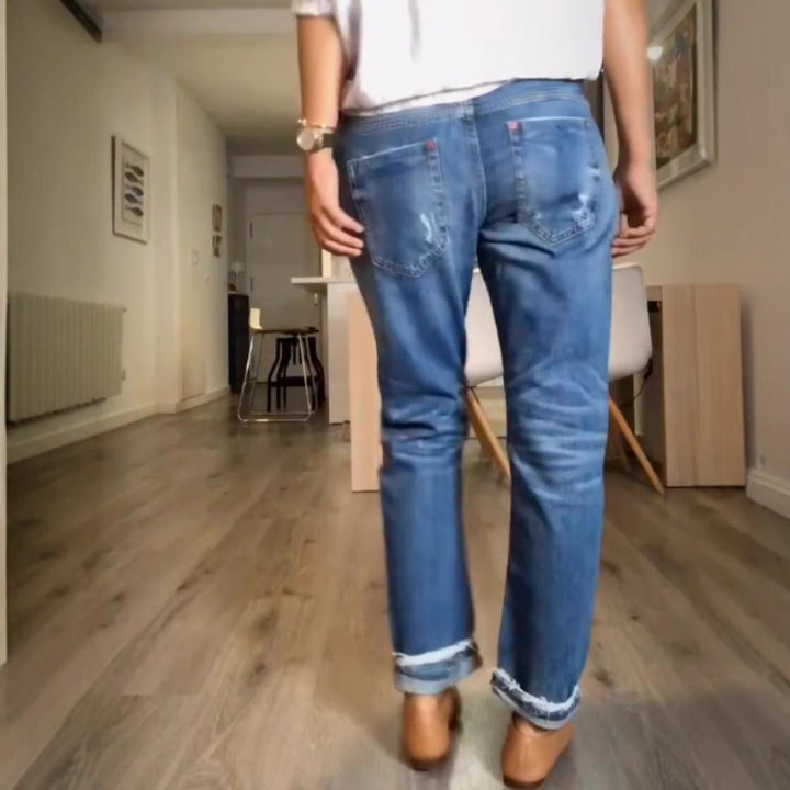 Women Casual Fit Denim Jeans Zerfledderte Lune London