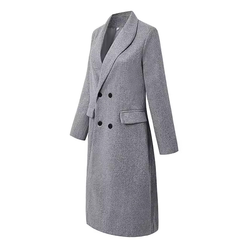 Elegant double-breasted coat for women with modern details Lune London