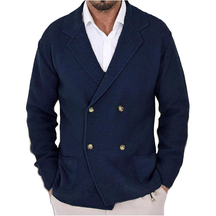 Men's sweater jacket with trendy shawl collar and decorative buttons Lune London