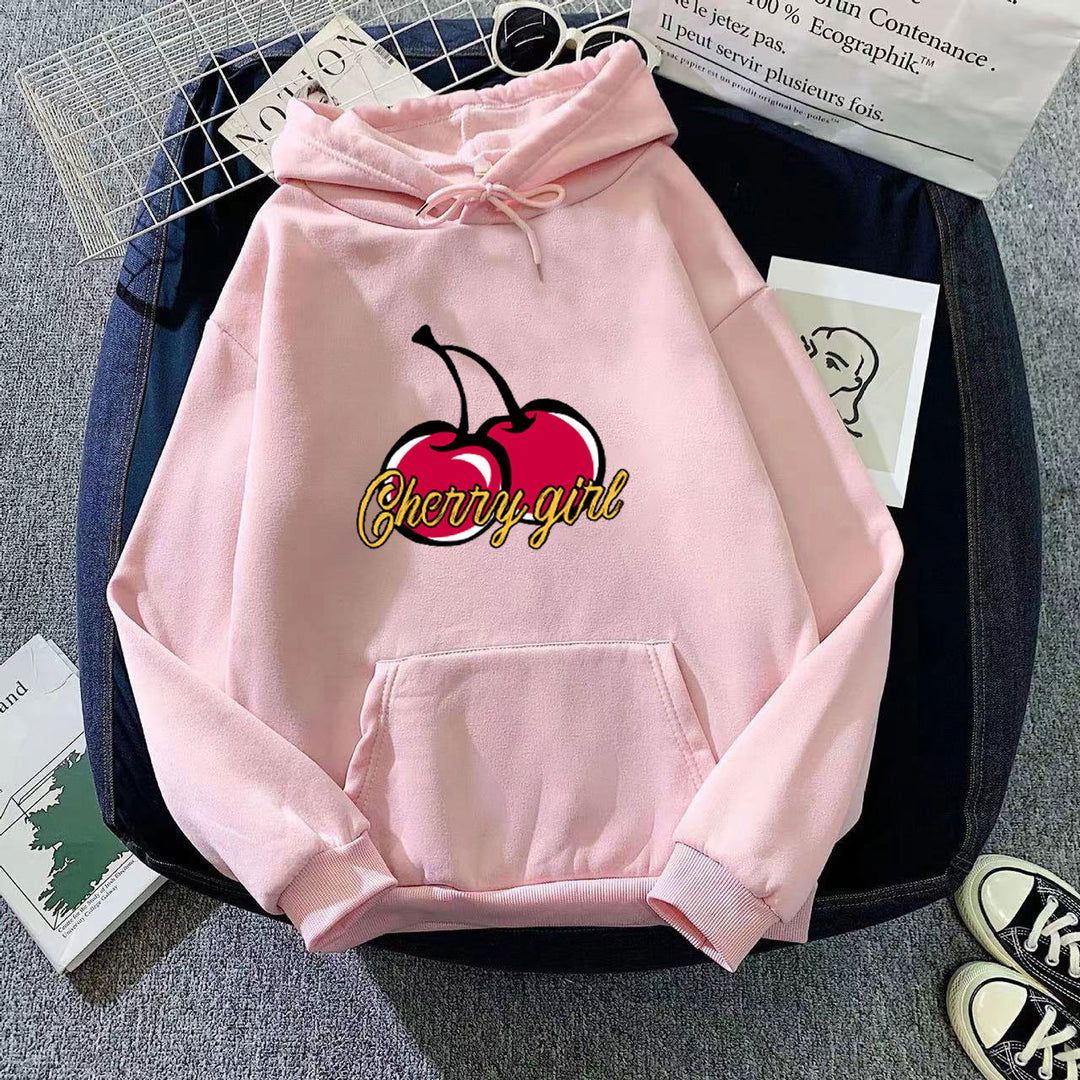 Women's hoodie with cheerful cherry motif Chic & Stil