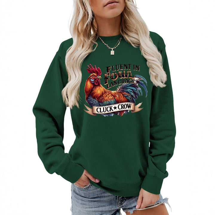 Sweat-shirt pour femmes avec motif de poulet humoristique et coupe confortable Chic & Stil