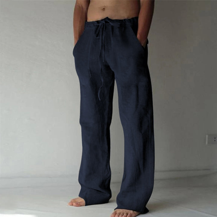 Casual linen pants for men with elastic waist and practical side pockets Lune London