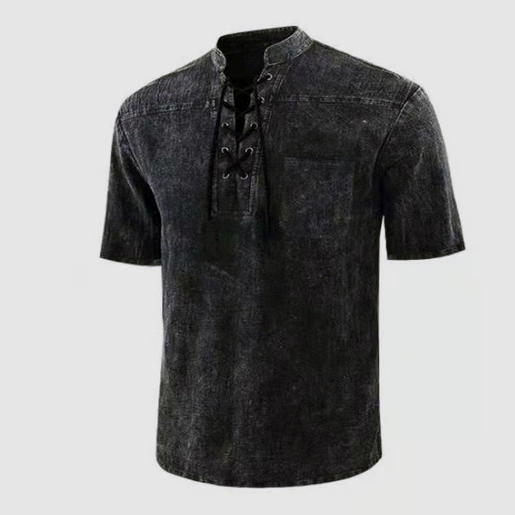 Short sleeve shirt for men with a modern lace design and a chest pocket Lune London