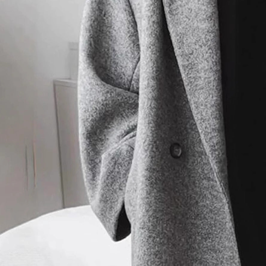 Ladies Oversized Wool Coat with Classic Lapels Lune London