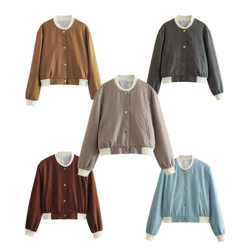 Fashionable short women's bomber jacket with contrasting details Lune London