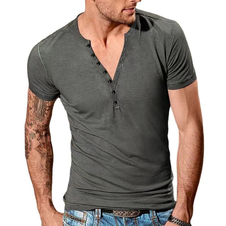Men's Leisure Short Sleeve Henley T-shirt Lune London 1752037952