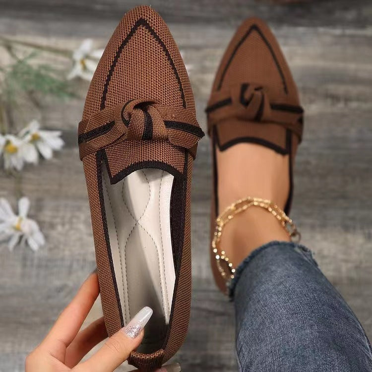 Women's Slip-On Moccasins with Elegant Knot Detail Lune London