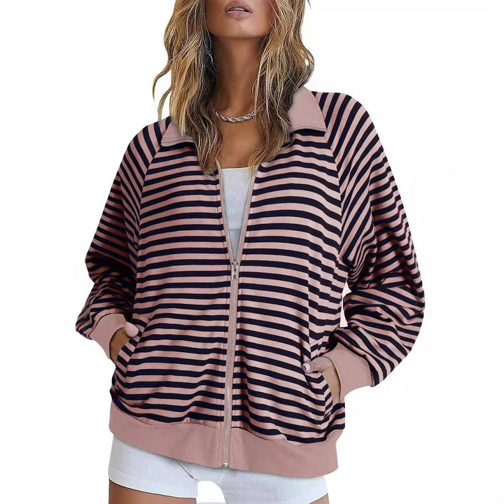 Women Casual Sporty Knit Jacket with Zipper Lune London