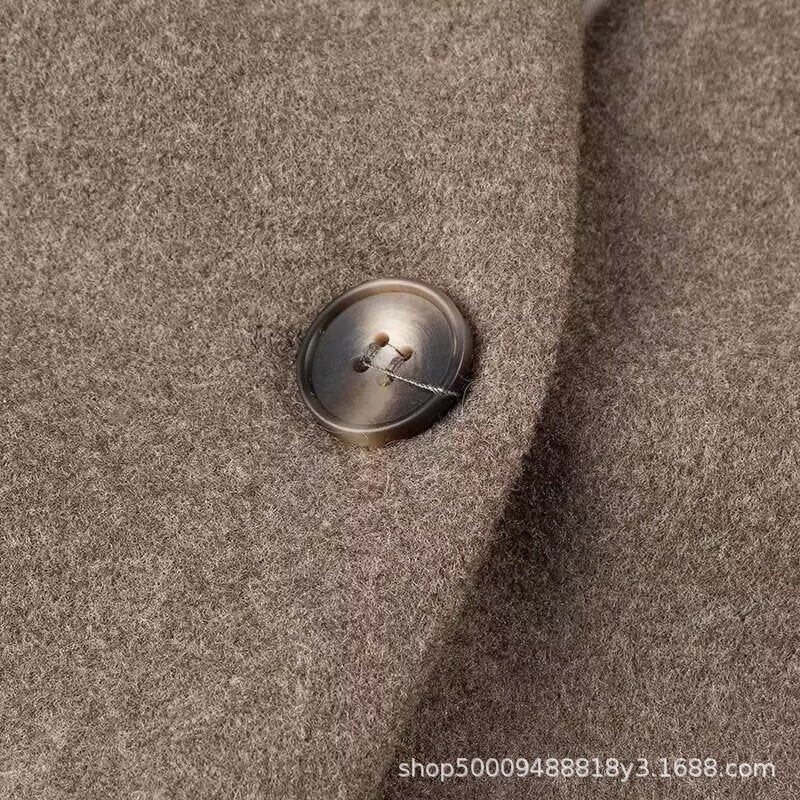 Elegant long-sleeve women's jacket with V-neck and simple button detail Lune London