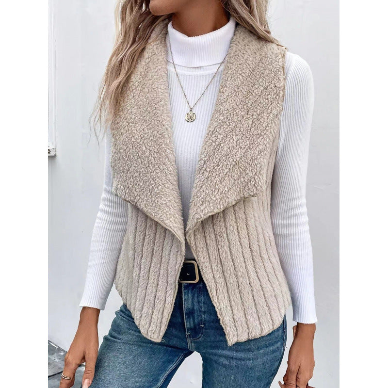 Women cozy cardigan with asymmetric cut and high collar Lune London