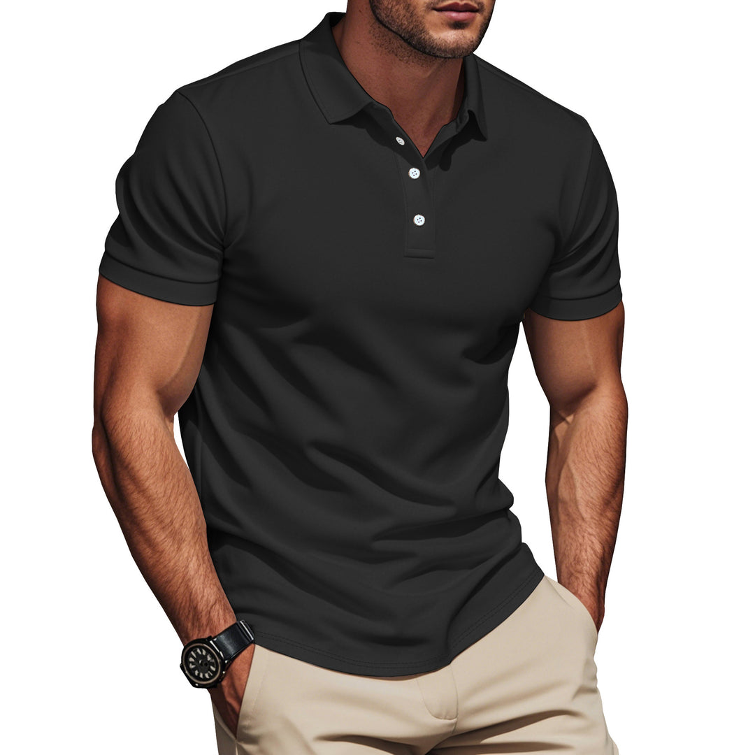 Fashion polo for men in breathable material with textured design Lune London