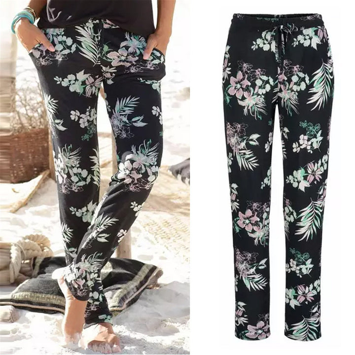 Women Chic Floral Pattern Lounge Pants Lune London