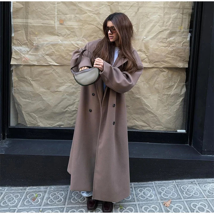 Manteau en laine pour femmes élégant à double boutonnage Chic & Stil