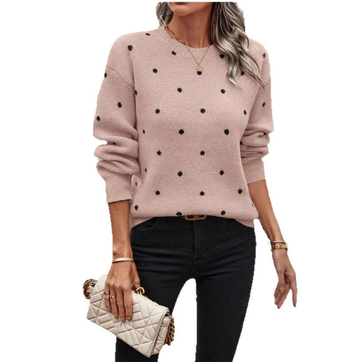 Cozy knit sweater for women with a trendy polka dot pattern Lune London