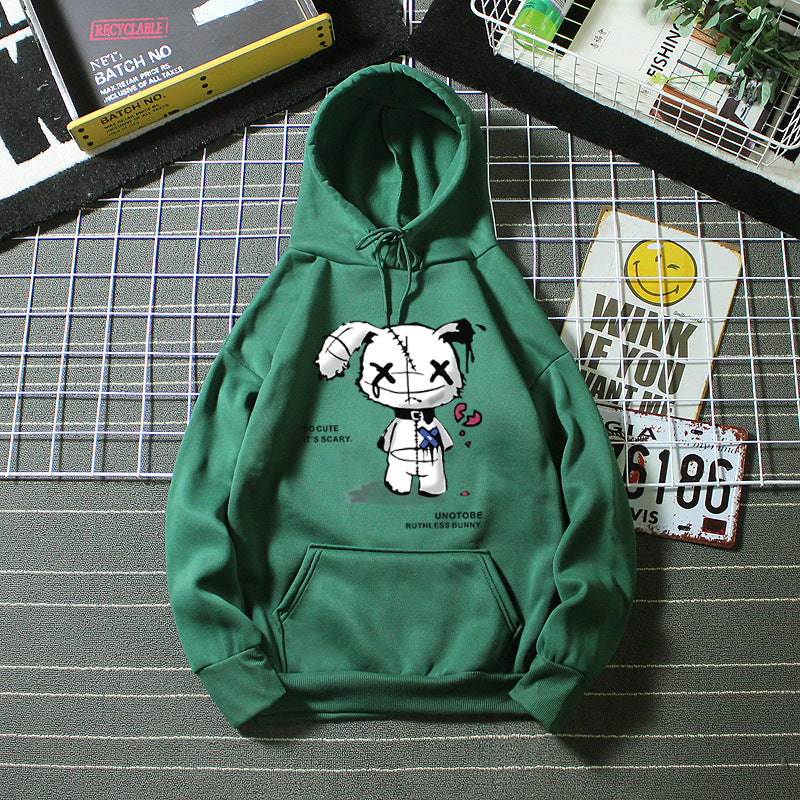 Ladies hooded sweatshirt with unique cartoon design and cozy inner lining Chic & Stil