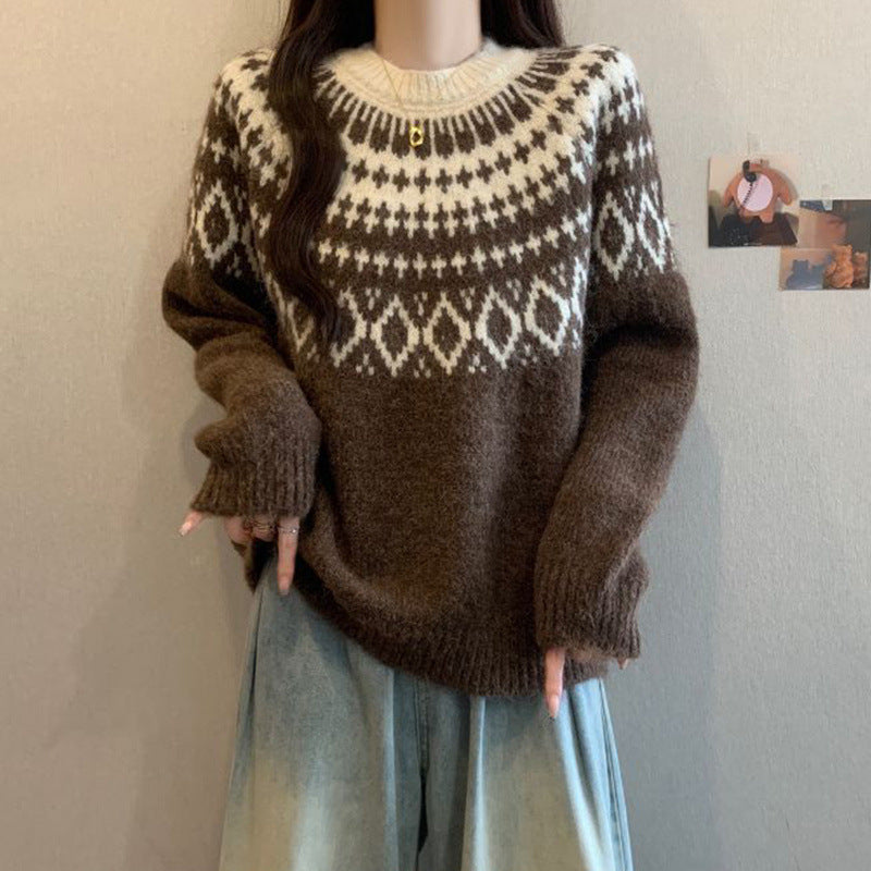Pull en tricot douillet pour femmes avec motif nordique Chic & Stil