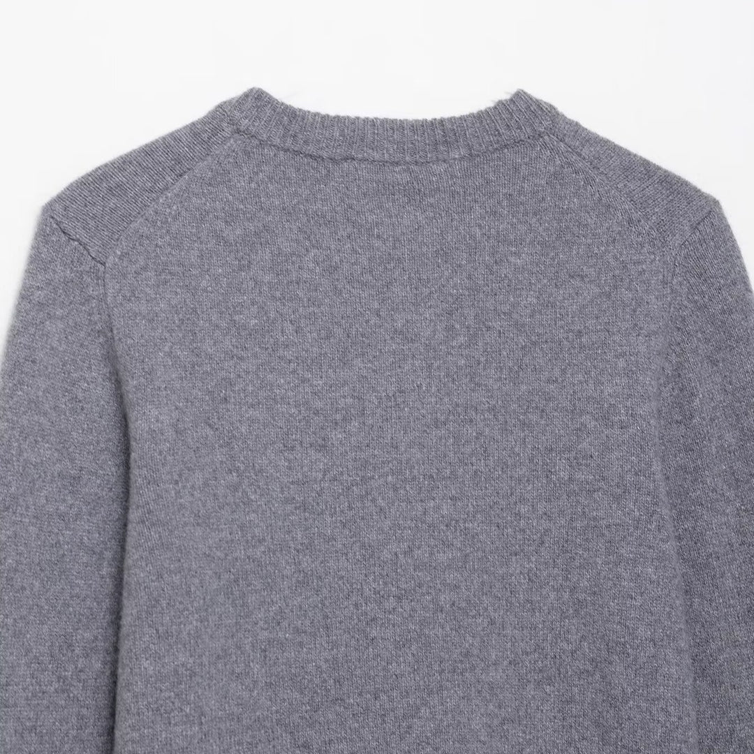 Women's knitted jacket with button placket and classic round collar Lune London