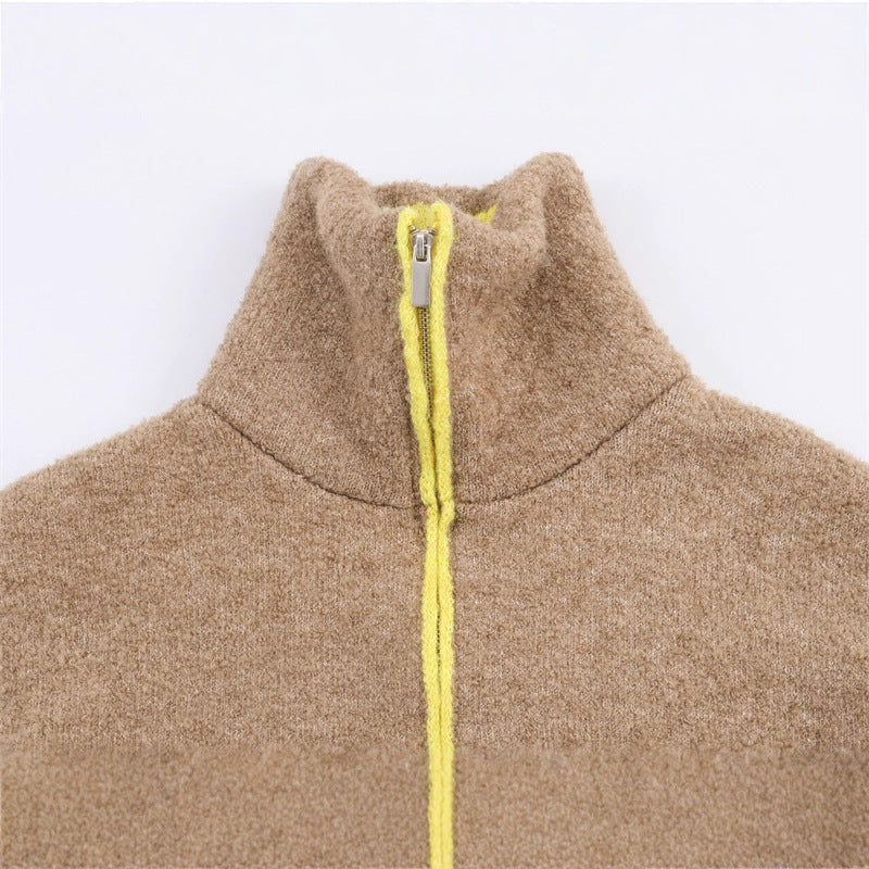 Veste en polaire surdimensionnée à la mode pour femmes avec col montant et poches pratiques Chic & Stil