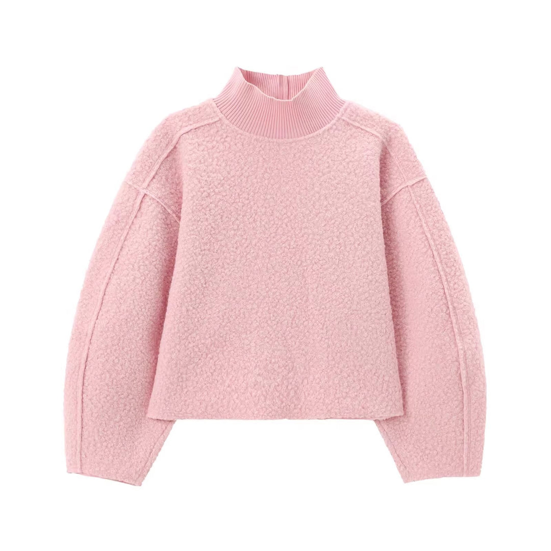 Chunky knit sweater for women with high collar Lune London