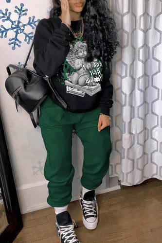 Women's hoodie and jogger set with creative angel pattern Lune London
