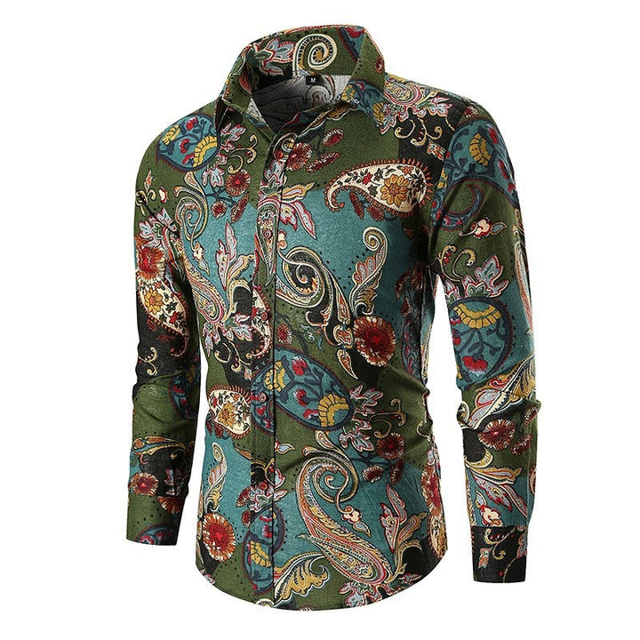 Men's Long Sleeve Shirt with Extravagant Paisley Pattern and Fine Cotton Quality Lune London