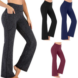 High-waisted bootcut yoga pants for women with practical pockets Lune London