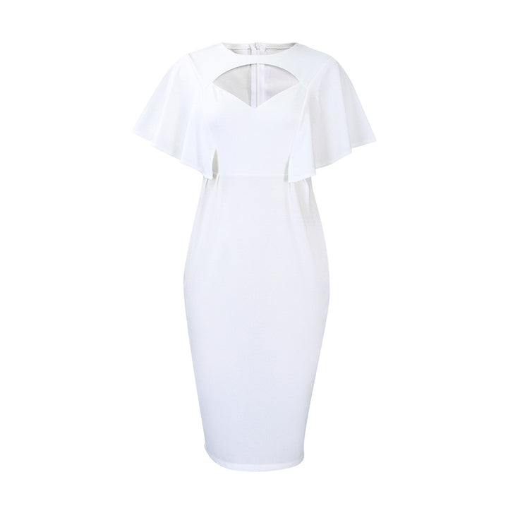 Lune London pencil dress for women with voluminous sleeves and cut-out details