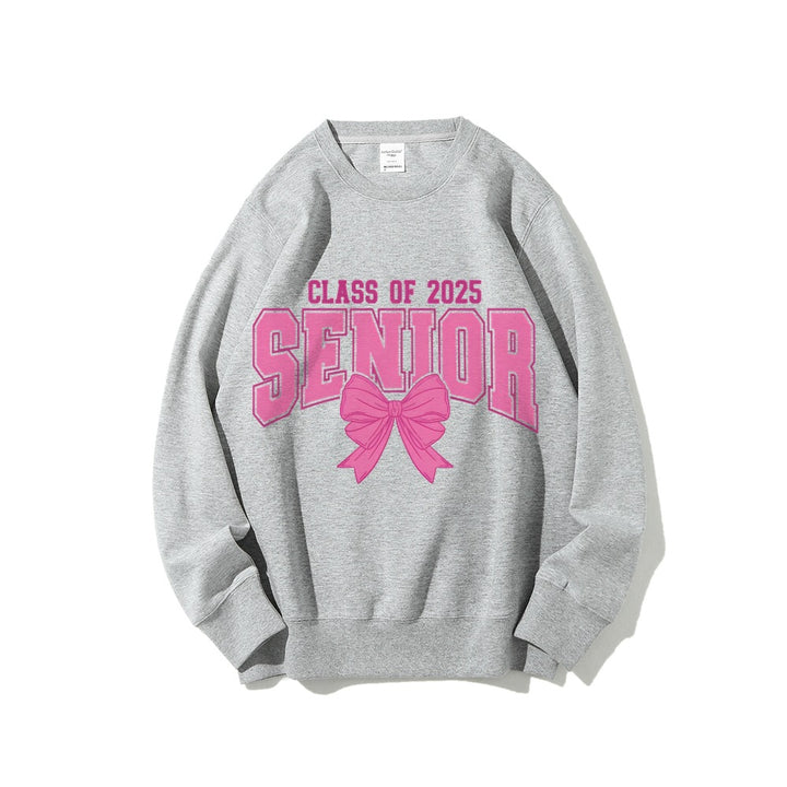 Sweatshirt pour femmes avec l'année de graduation et design de nœud décoratif Chic & Stil