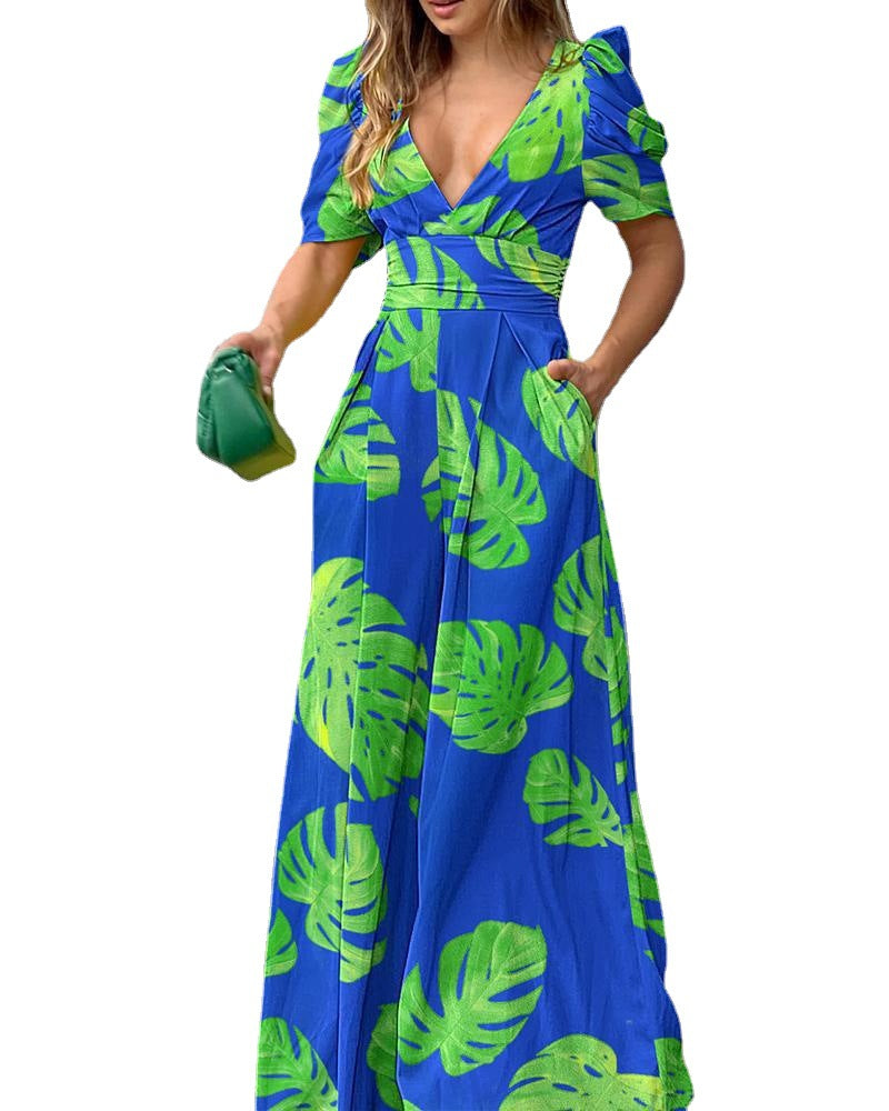 Maxi flower dress for women with puff sleeves Lune London