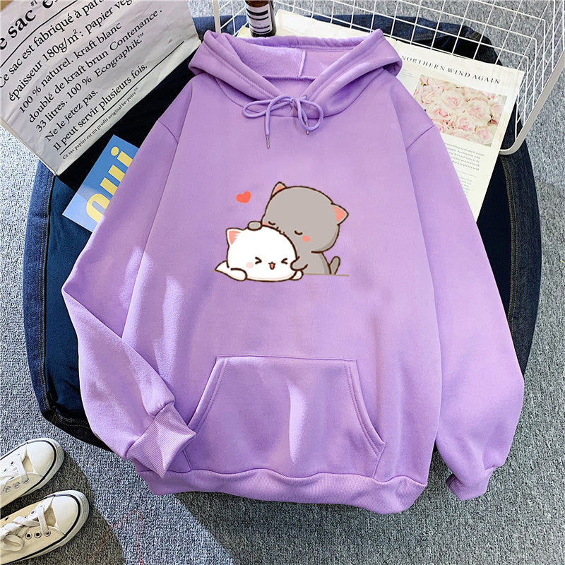 Women's hoodie with playful cat motif and comfortable fit Chic & Stil