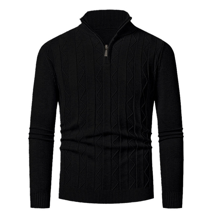 Men's knitted sweater with stylish zipper and cable-knit pattern Lune London